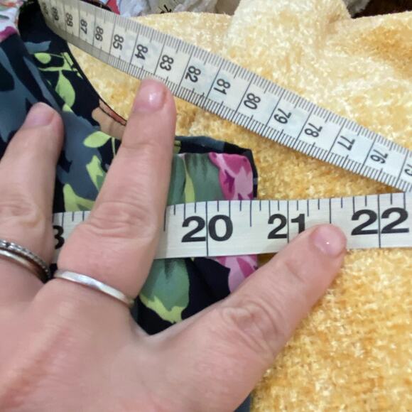 Danny & Nicole Vintage 90s Navy Floral Sleeveless Dress Size 16 Petie - Picture 11 of 14